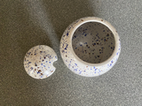 Sugar Bowl with Lid and Spoon in Speckled Blue Glaze