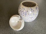 Sugar Bowl with Lid and Spoon in Speckled Blue Glaze