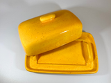 Speckled Yellow Butter Dish and Spoon Rest Set