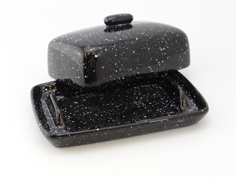 Butter Dish in Speckled Black