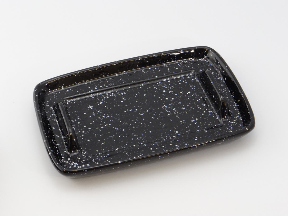 Butter Dish in Speckled Black