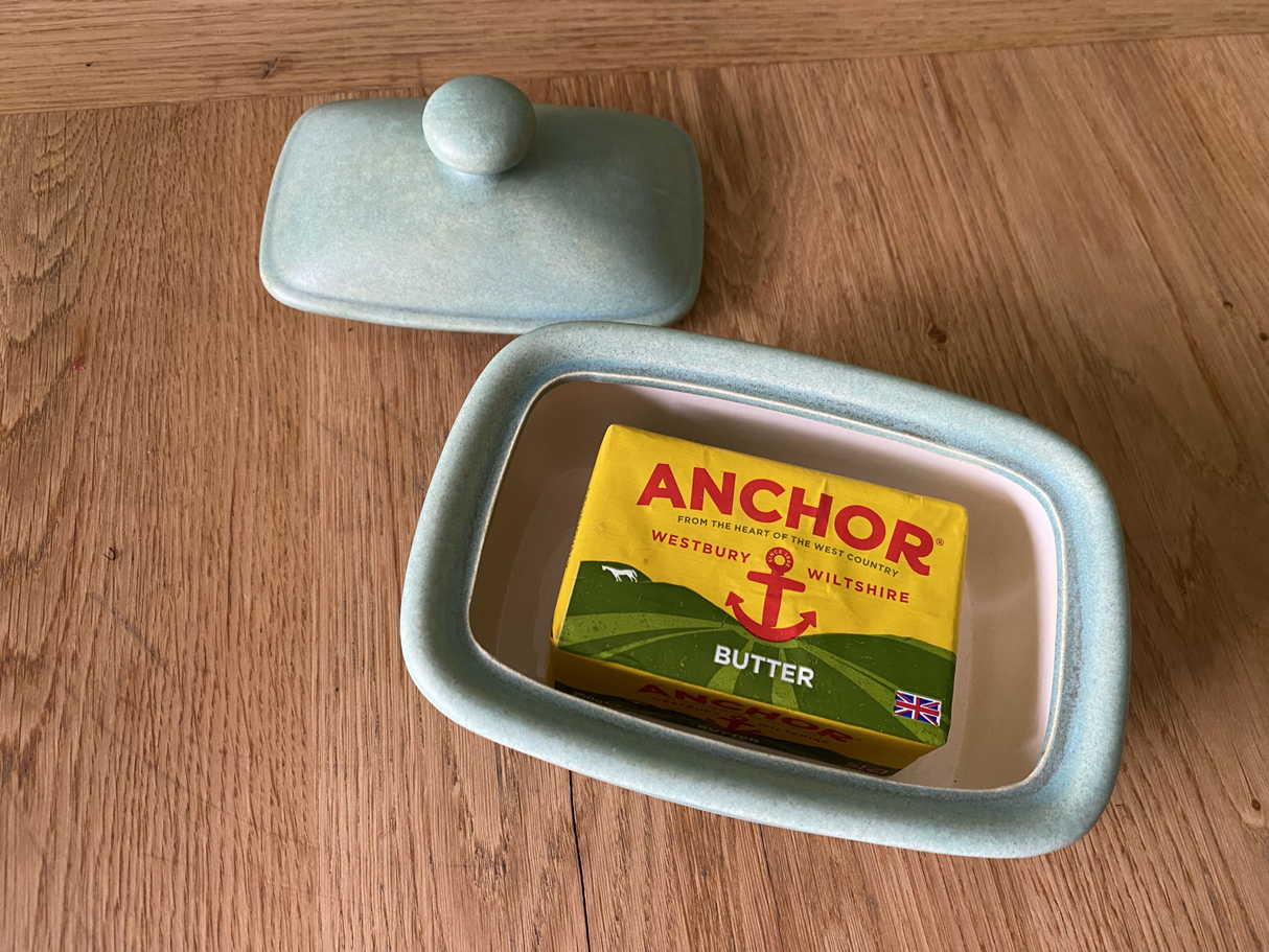 Butter Dish with Lid - Cornish Copper Glaze