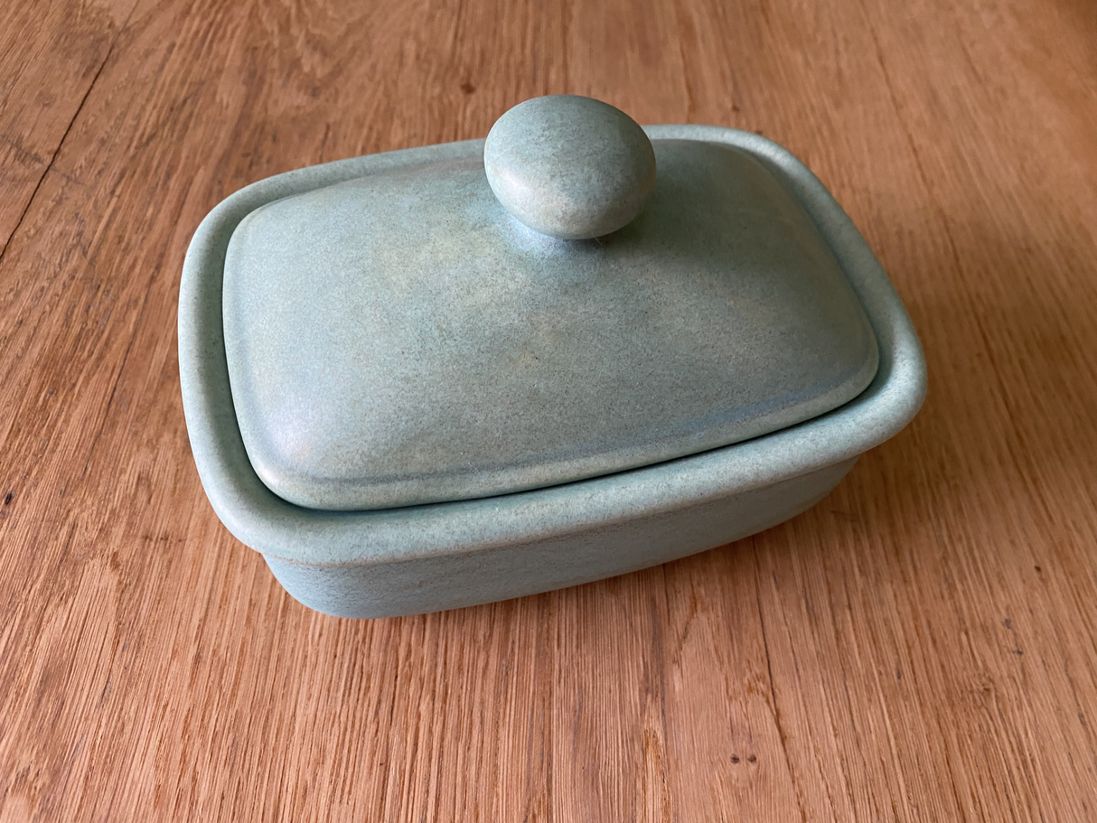 Butter Dish with Lid - Cornish Copper Glaze