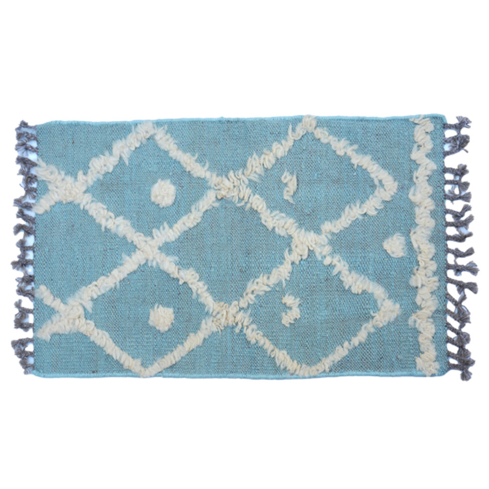 IKAT Greyish Teal Kilim Rug