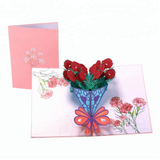 Carnation Bouquet 3D Pop Up Greeting Card