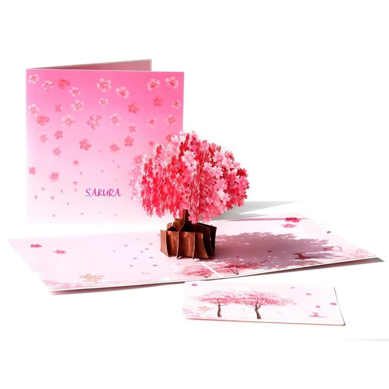 Romantic Cherry Blossom 3D Pop Up Greeting Card