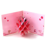 Romantic Cherry Blossom 3D Pop Up Greeting Card