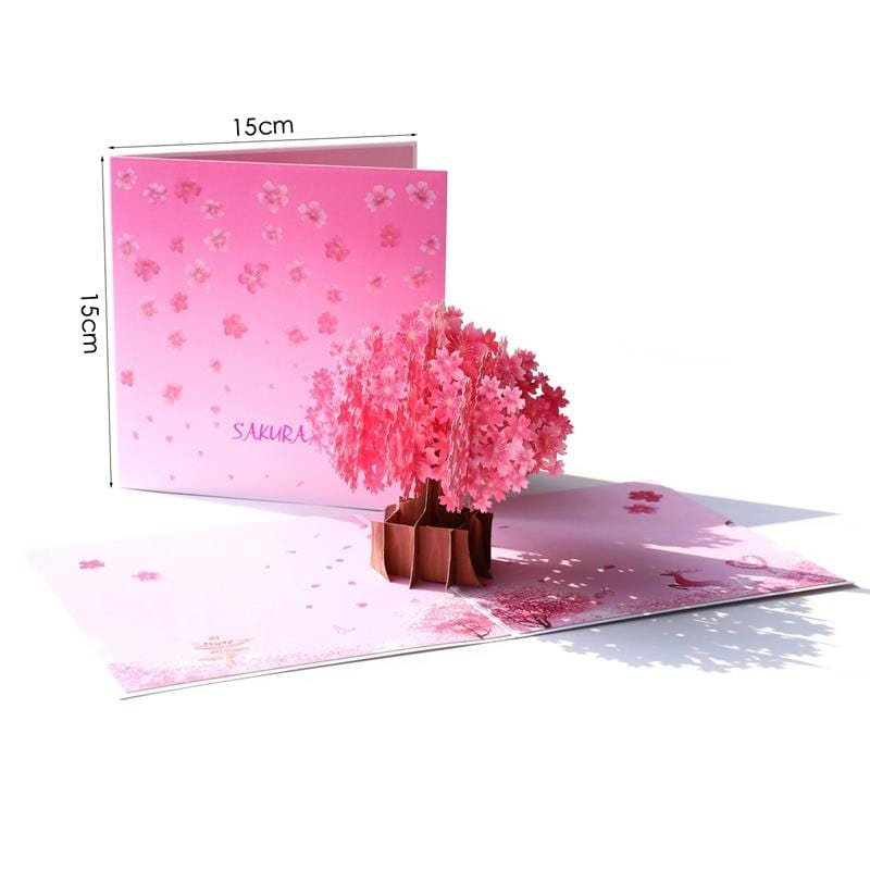 Romantic Cherry Blossom 3D Pop Up Greeting Card