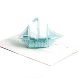 Colourful Boat 3D Pop Up Greeting Card