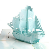 Colourful Boat 3D Pop Up Greeting Card