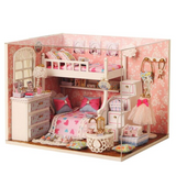 BUNK BED GIRLS MINIATURE DOLLHOUSE