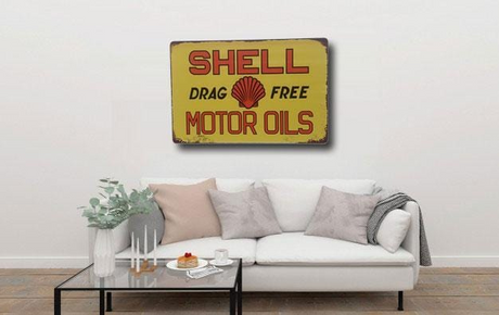 Shell Drag Free Motor Oil Tin Sign Poster