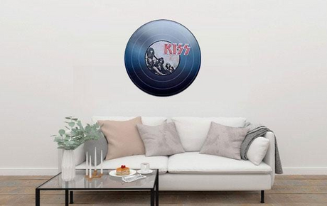 Kiss Round Embossed Metal Tin Sign Poster