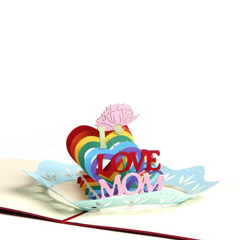 Handmade 3D Pop Up I Love Mum Greeting Card