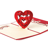 I Love You 3D Heart Card - Valentines day  Greeting Card