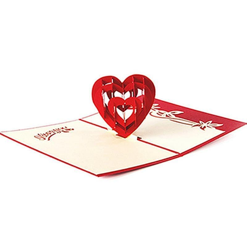 I Love You 3D Heart Card - Valentines day  Greeting Card