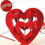 I Love You 3D Heart Card - Valentines day  Greeting Card