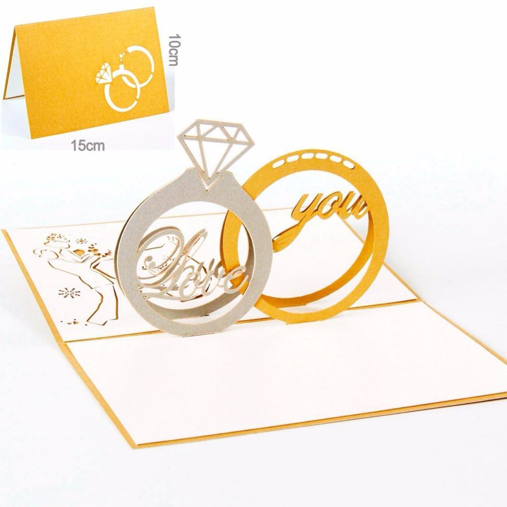 3D Pop up Diamond Ring Engagement Greeting Card