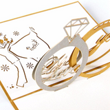 3D Pop up Diamond Ring Engagement Greeting Card