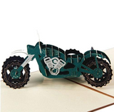 Laser Cut 3D Pop Up Motorcycle Bike  Greeting Card