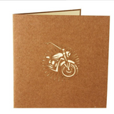 Laser Cut 3D Pop Up Motorcycle Bike  Greeting Card