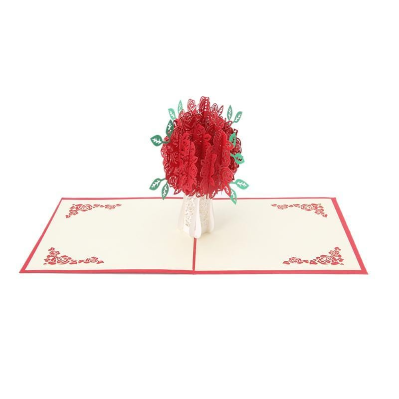 3d Pop Up Rose Bouquet Greeting Card