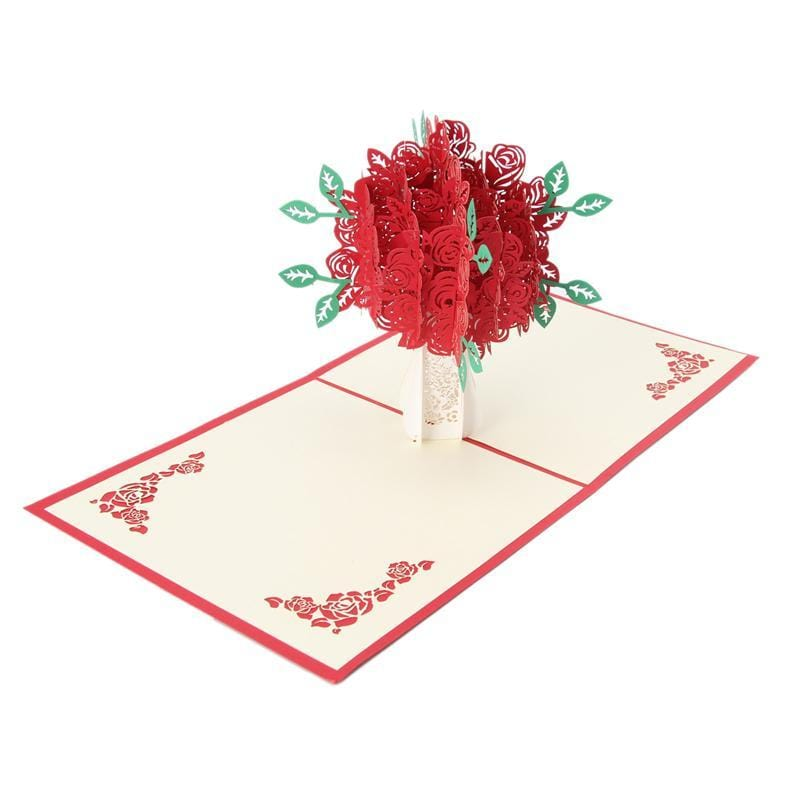 3d Pop Up Rose Bouquet Greeting Card