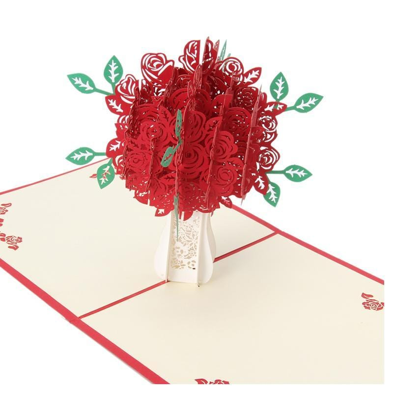 3d Pop Up Rose Bouquet Greeting Card