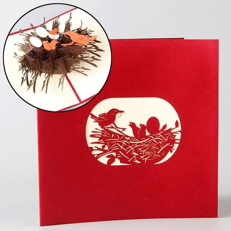 3D pop up Birds Nest Handmade Card for Mother's day