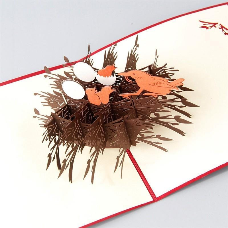 3D pop up Birds Nest Handmade Card for Mother's day