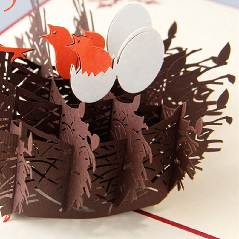 3D pop up Birds Nest Handmade Card for Mother's day