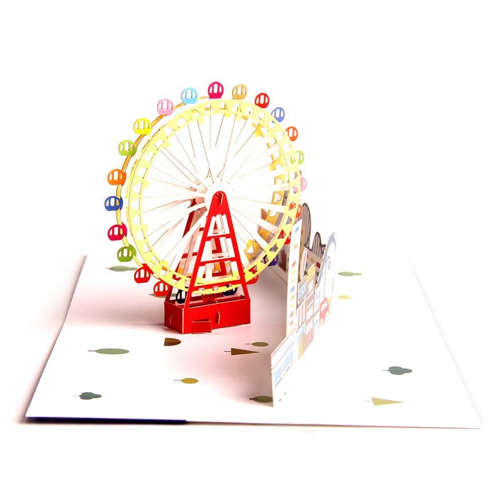 Colourful Dreamlike Ferris Wheel Greeting Card