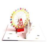 Colourful Dreamlike Ferris Wheel Greeting Card