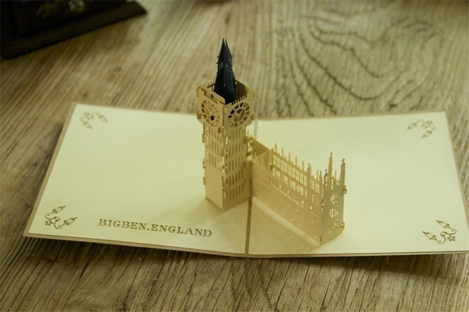 Vintage Big Ben London POp Up Greeting Card