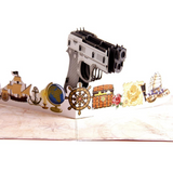 Colorful Gun 3D Pop up Greeting Card