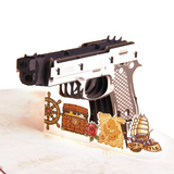 Colorful Gun 3D Pop up Greeting Card