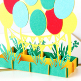 Happy Birthday Pop Up  Balloons Greeting Card