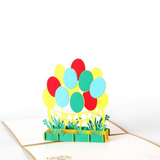 Happy Birthday Pop Up  Balloons Greeting Card