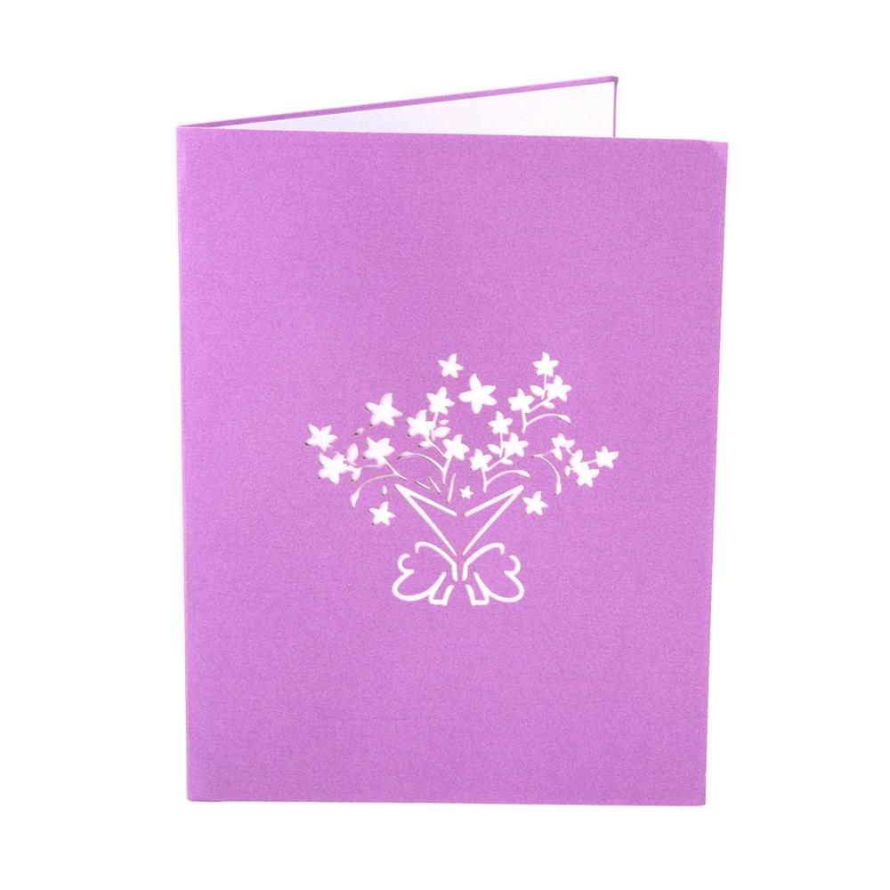 3D Pop Up Jasmine Flower Bouquet Greeting Card