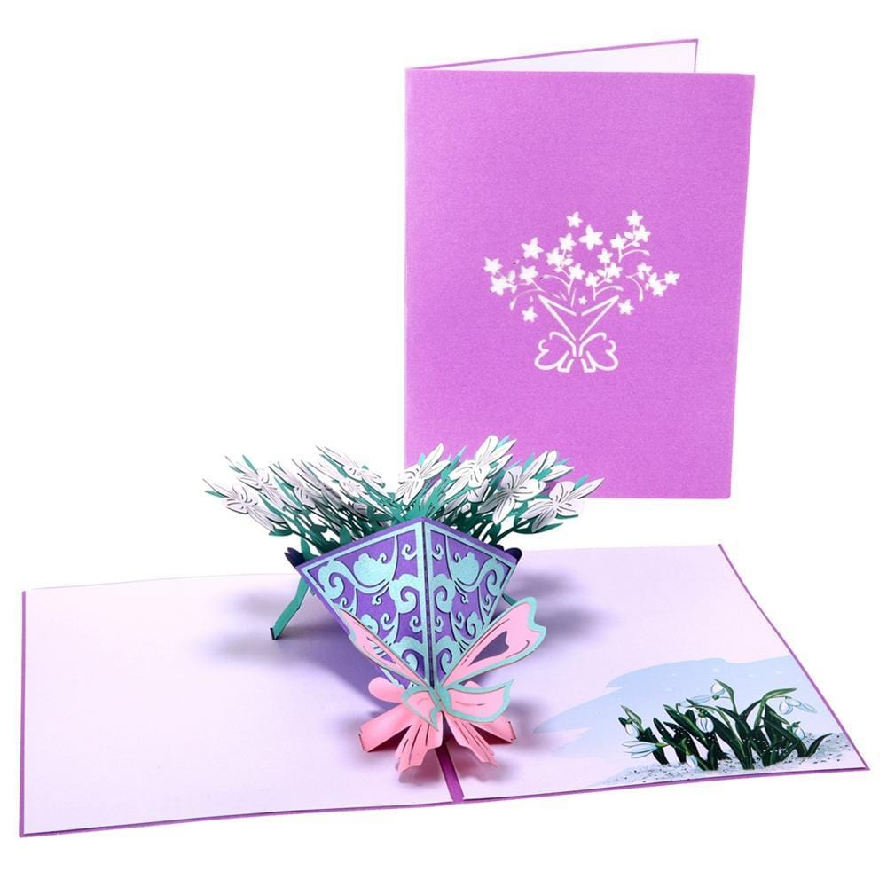 3D Pop Up Jasmine Flower Bouquet Greeting Card