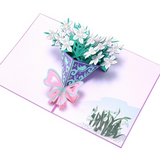 3D Pop Up Jasmine Flower Bouquet Greeting Card