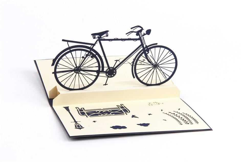 Vintage Bike 3D Pop up Greeting Card