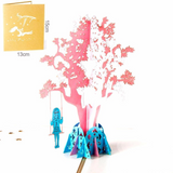 Swing Girl 3D Pop up Greeting Card