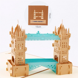 Retro Tower bridge 3D Pop up Greeting Card