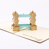 Retro Tower bridge 3D Pop up Greeting Card