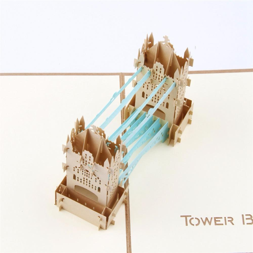 Retro Tower bridge 3D Pop up Greeting Card