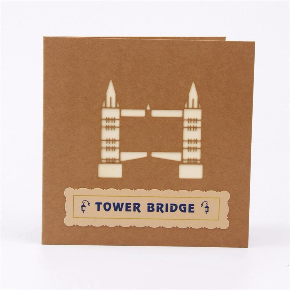 Retro Tower bridge 3D Pop up Greeting Card