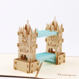 Retro Tower bridge 3D Pop up Greeting Card