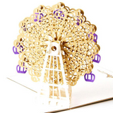 Golden Ferries wheel 3D Pop up Greeting Card