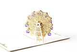 Golden Ferries wheel 3D Pop up Greeting Card